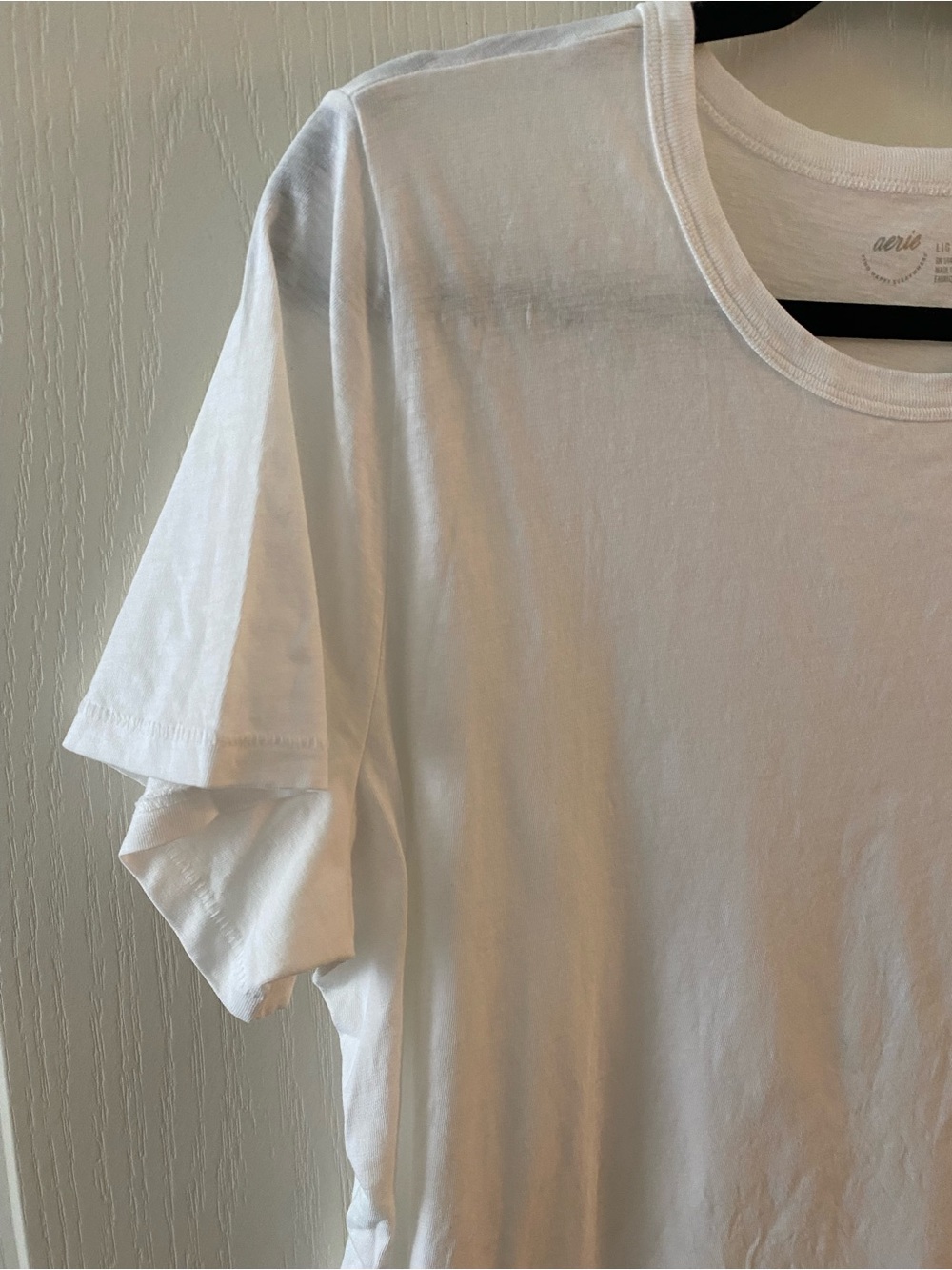 AERIE 100% Cotton Crewneck Short Sleeve T-Shirt in White - L - Picture 5 of 10